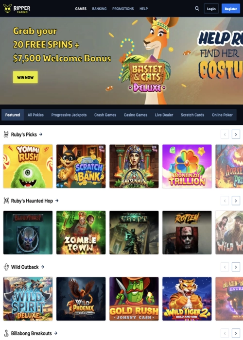 Lobby juegos tragamonedas colección Ripper Casino